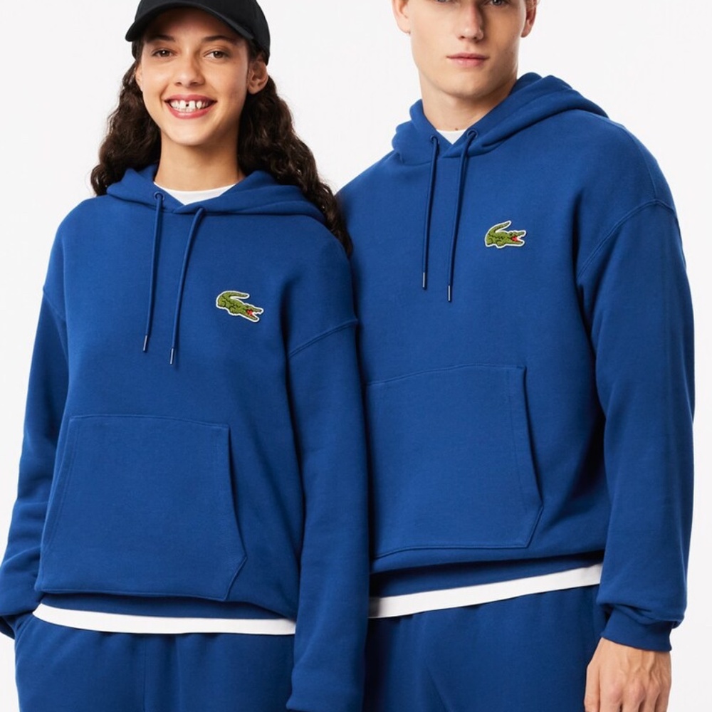Lacoste Unisex Loose Fit Badge Accent Hoodie